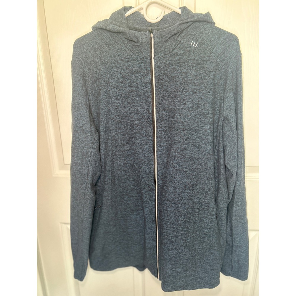 Lululemon‎ Metal Vent Tech Hoodie 2.0 XL Blue Heathered Full Zip Training Jacket